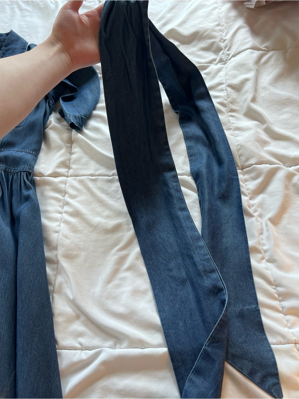 Dainty Jewells Denim Button-Front Maxi Dress in Medium Blue - Picture 5 of 5
